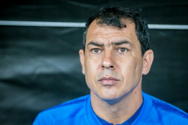 Fábio Carille no embate contra o Independiente del Valle, pela Copa Sul-Americana, na Arena