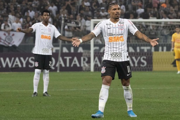 Urso no duelo contra o Del Valle, na Arena Corinthians, pela Copa Sul-Americana
