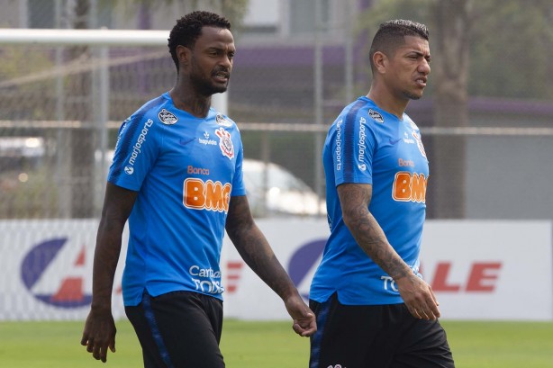 Renê e Ralf no último treino antes do jogo contra o Bahia, pelo returno do Brasileirão