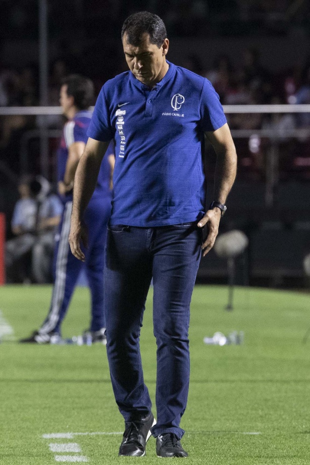 Fábio Carille durante derrota para o São Paulo, pelo Brasileirão, no Morumbi