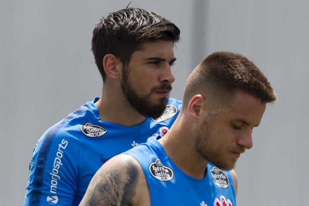 Bruno Méndez e Ramiro no último treino antes do duelo contra o Flamengo, pelo Brasileirão