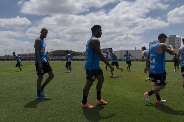 Elenco alvinegro no último treino antes do duelo contra o Flamengo, pelo Brasileirão