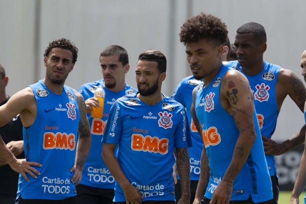 Gabriel, Fagner, Clayson e Urso no último treino antes do duelo contra o Flamengo, pelo Brasileirão