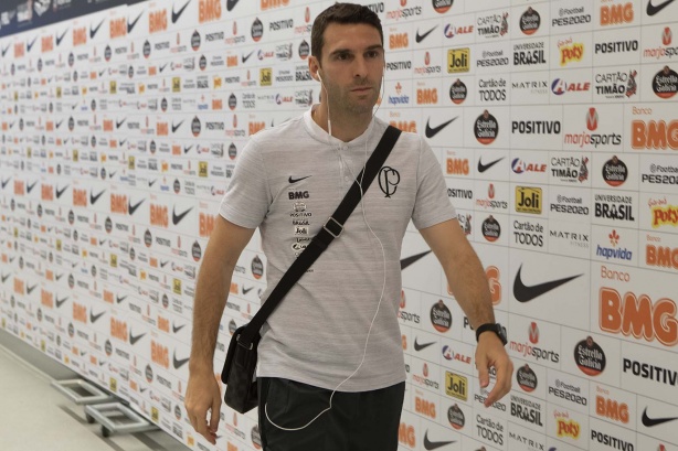 Boselli no vestiário da Arena Corinthians antes do duelo contra o Fortaleza
