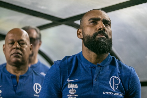 Coelho durante Dérbi, contra o Palmeiras, no Pacaembu