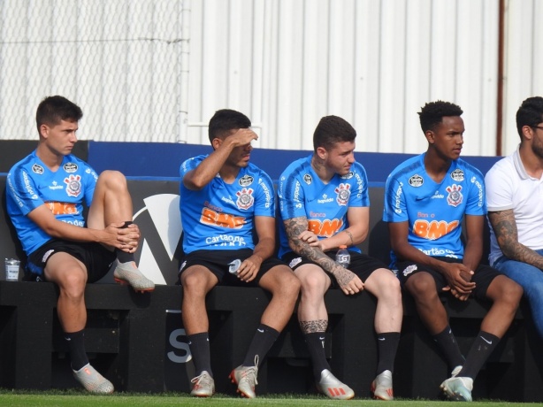 Rafinha, Rafael, Pablo e Cauê durante o jogo-treino