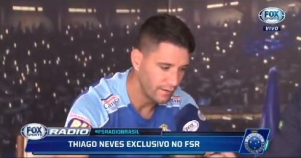 Thiago Neves concedeu entrevista de dentro do CT do Cruzeiro