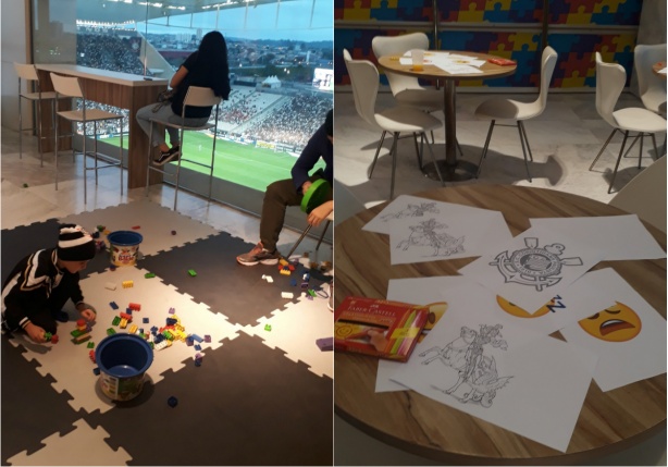Desenhos de emojis espalhados pela sala da Arena Corinthians ajudam autistas de comunicação não-verbal a se expressarem