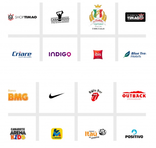 Parceiros do Fiel Torcedor que já estão divulgados no site oficial do programa