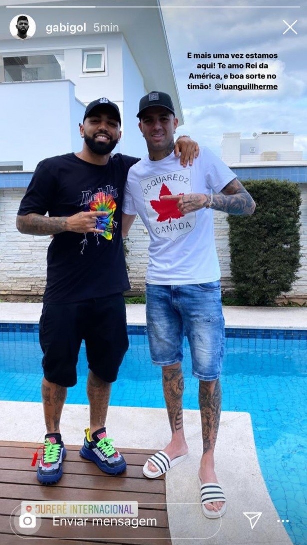 Gabigol desejou sorte ao novo reforço alvinegro