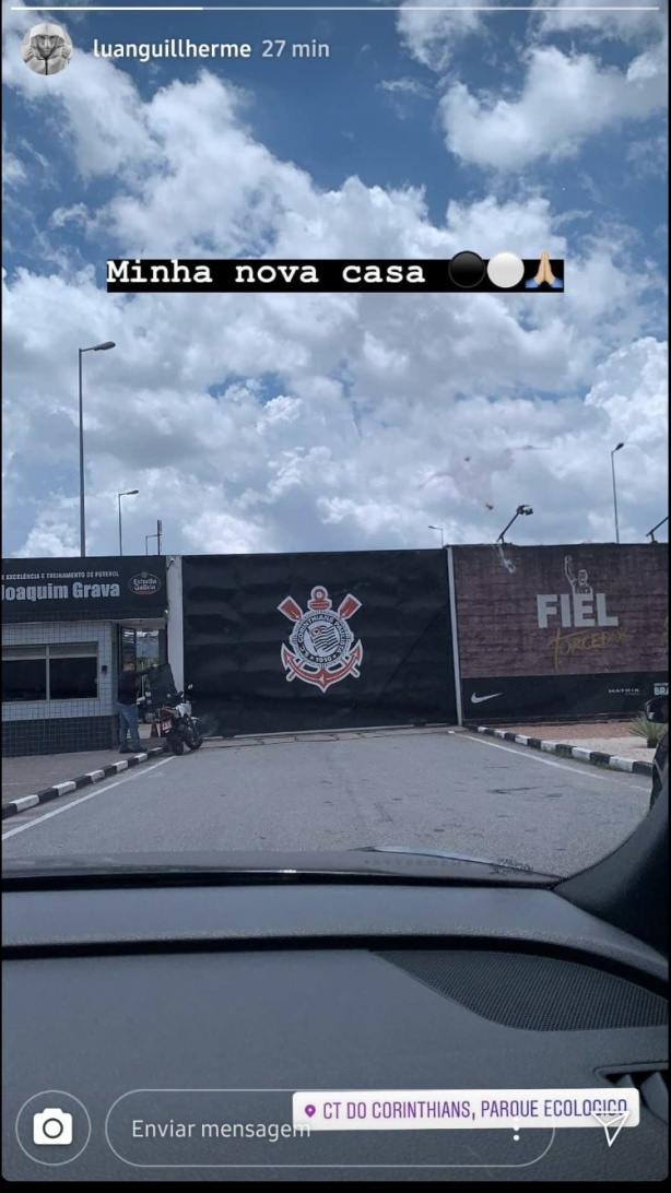 Luan registrou sua chegada ao CT Joaquim Grava