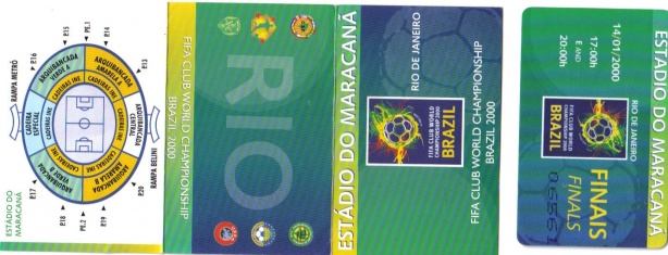 Ingresso da grande decisão entre Corinthians e Vasco, dia 14 de janeiro de 2000