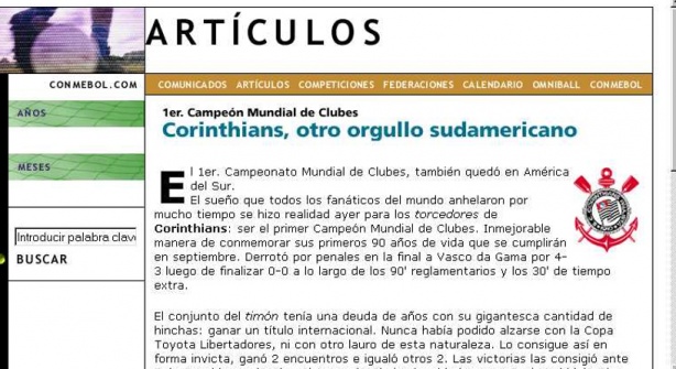 Site da Conmebol