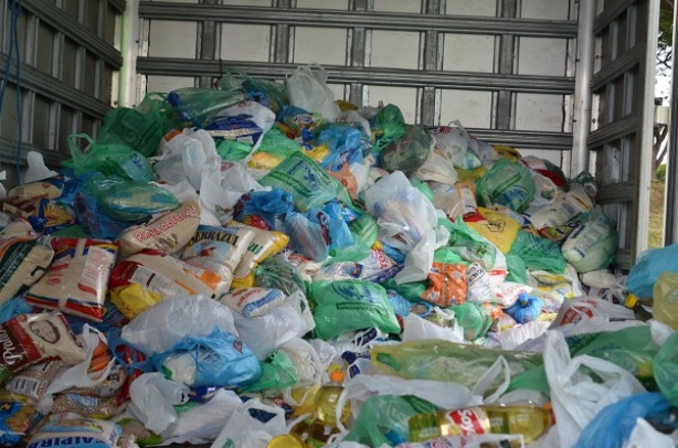 Alimentos arrecadados nas partidas do Corinthians em Franca