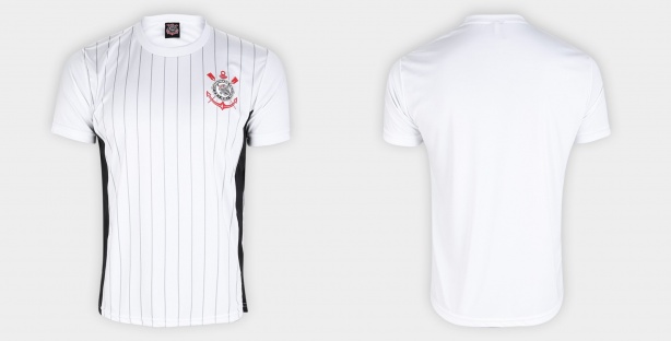 Modelo branco e preto da Camisa Clássica Recortes