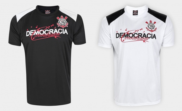Camisas da Democracia Corinthiana em promoo na ShopTimo