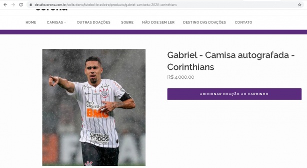 Gabriel  um dos jogadores do Corinthians que est participando do projeto