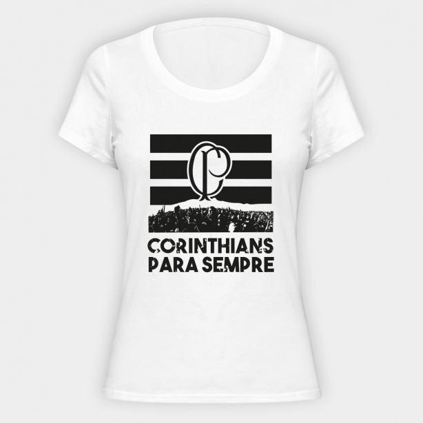 Camiseta Corinthians Para Sempre Feminina - Branco