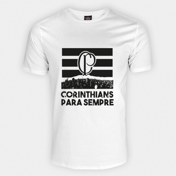 Camiseta Corinthians Para Sempre Masculina - Branco