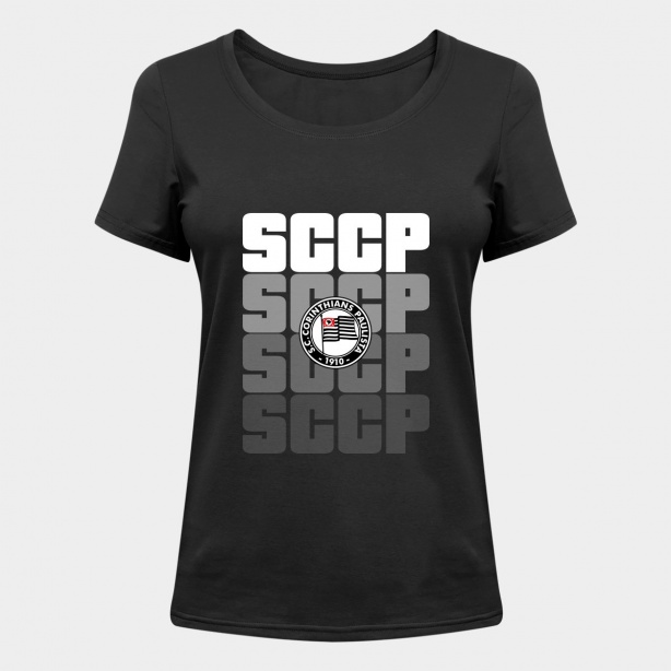 Camiseta Corinthians SCCP Feminina - Preto