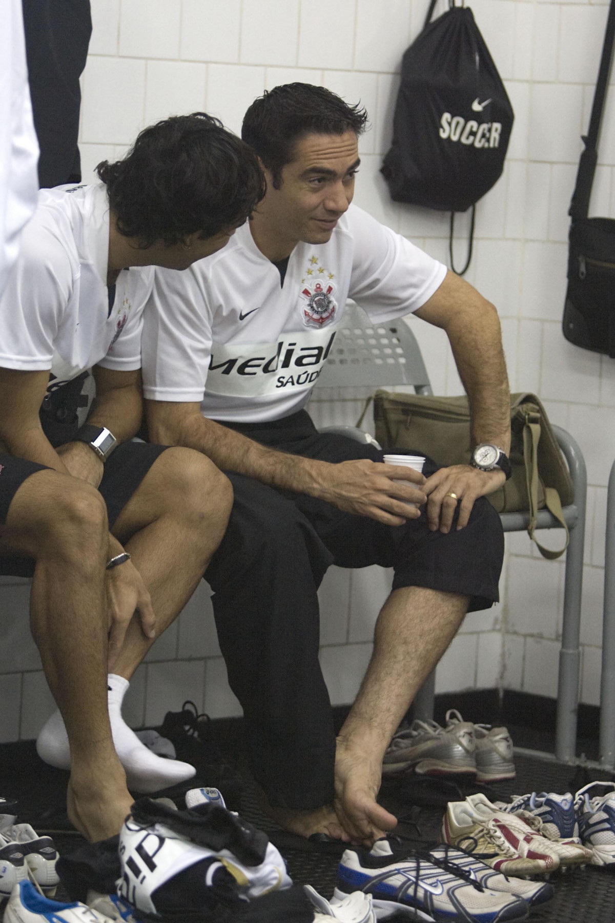 Acosta e Chico(d)partida vlida pela Copa do Brasil 2008, jogo da volta, realizada no Morumbi, zona sul de So Paulo, nesta quarta-feira a noite