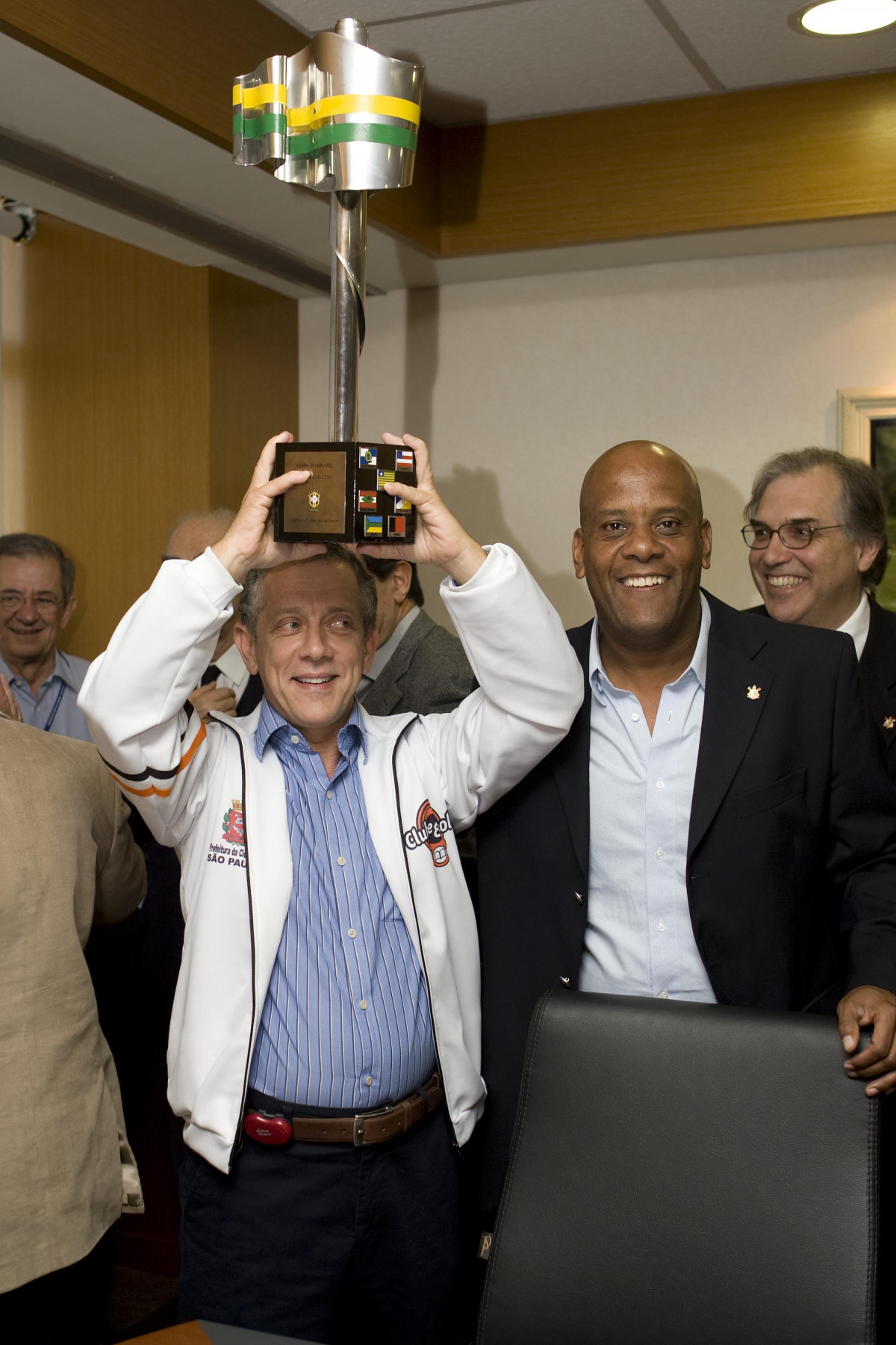 O presidente do Corinthians Andres Sanchez recebeu o prefeito de São Paulo Gilberto Kassab hoje pela manhã no Parque São Jorge