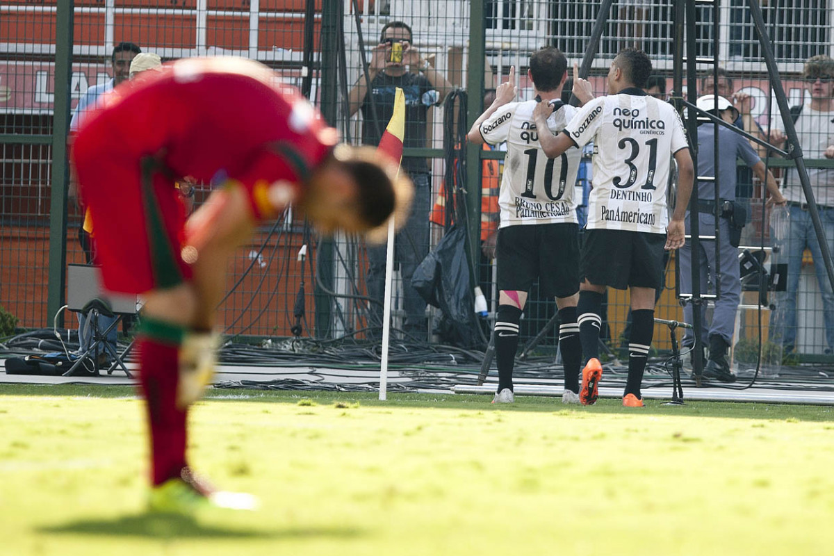 Bruno Cesar e Dentinho comemoram gol durante a partida entre Corinthians x Vasco da Gama, vlida pela 37 rodada do Campeonato Brasileiro de 2010, serie A, realizada esta tarde no estdio do Pacaembu/SP