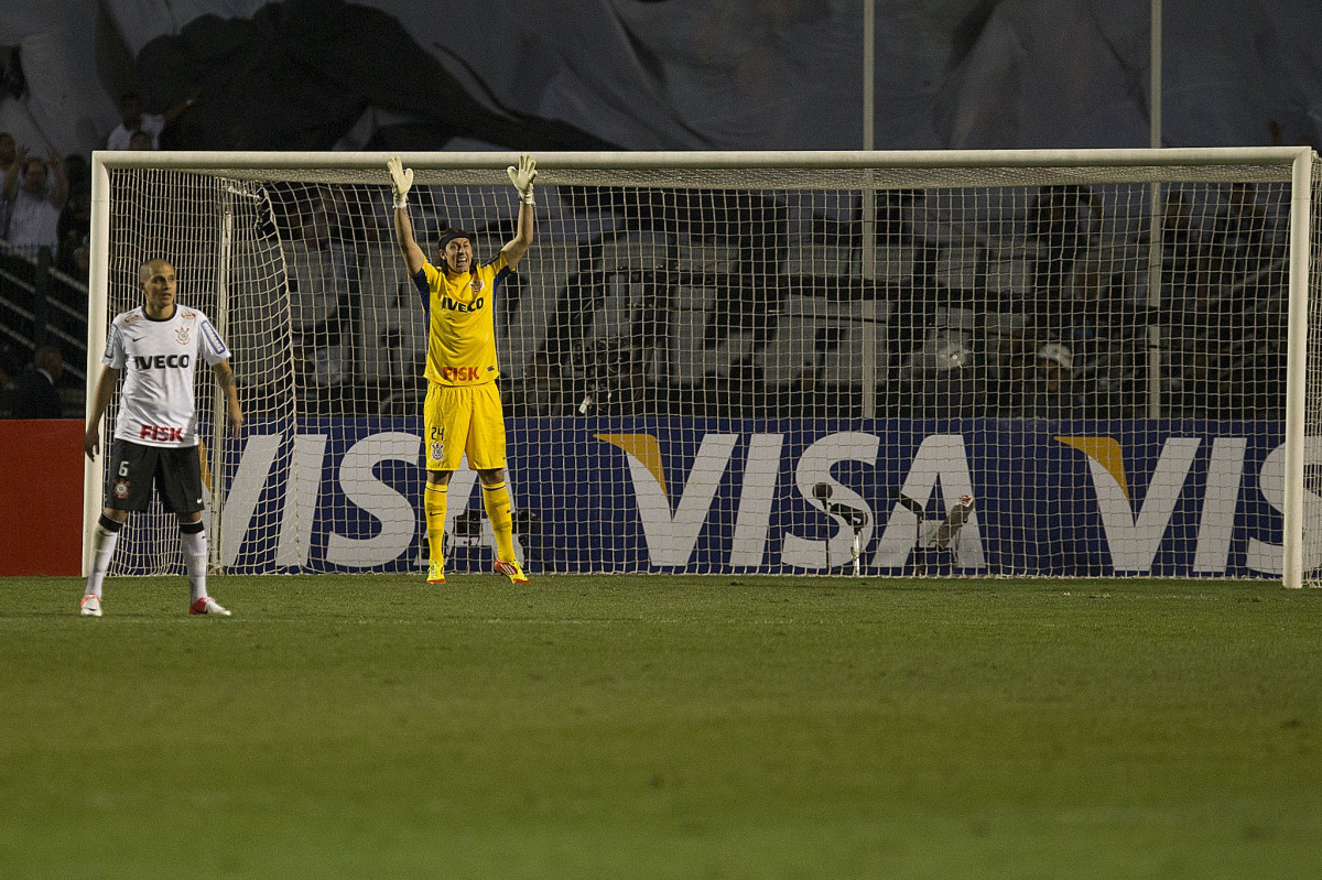 Durante a partida entre Corinthians/Brasil x