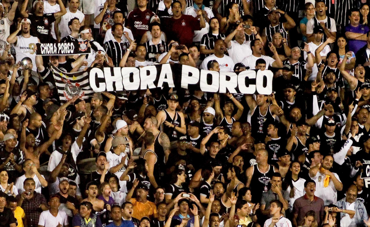 Torcida do Corinthians durante partida vlida pelo Campeonato Brasileiro. realizado em Porto Alegre/RS
