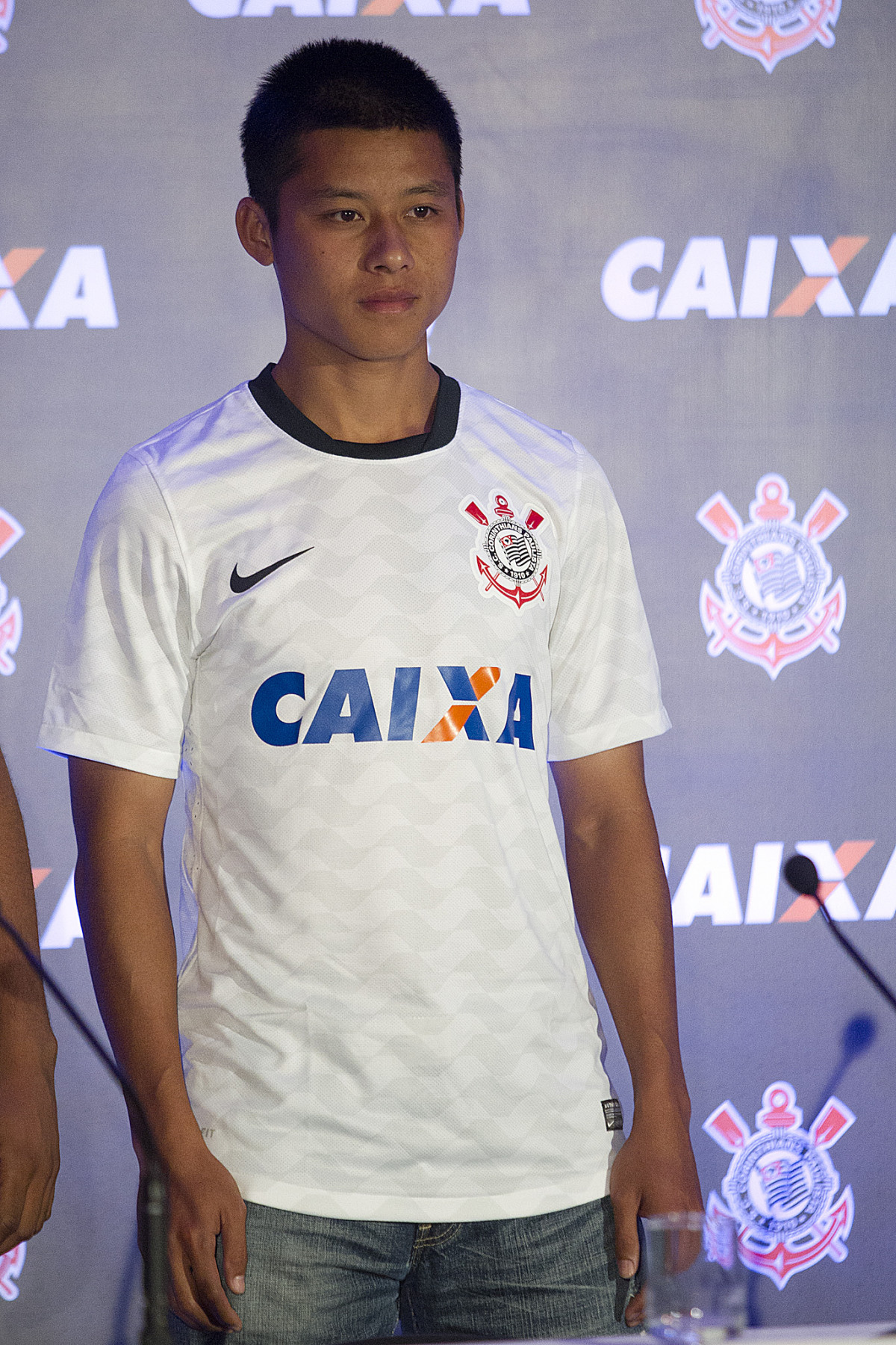 Durante evento no Museu do Futebol, no Pacaembu, o Corinthians anunciou seu novo patrocinador master, a Caixa Economica Federal; São Paulo / SP - Brasil - 20/11/2012