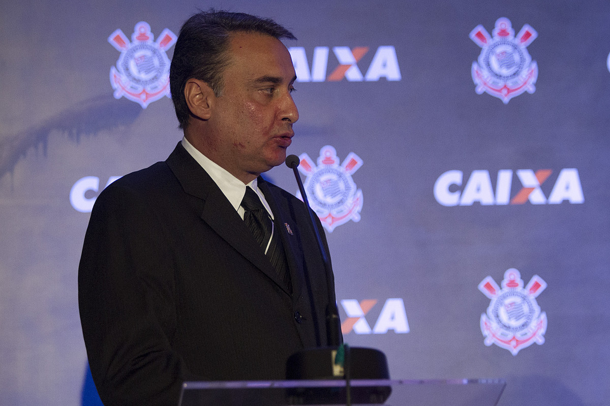 Durante evento no Museu do Futebol, no Pacaembu, o Corinthians anunciou seu novo patrocinador master, a Caixa Economica Federal; São Paulo / SP - Brasil - 20/11/2012
