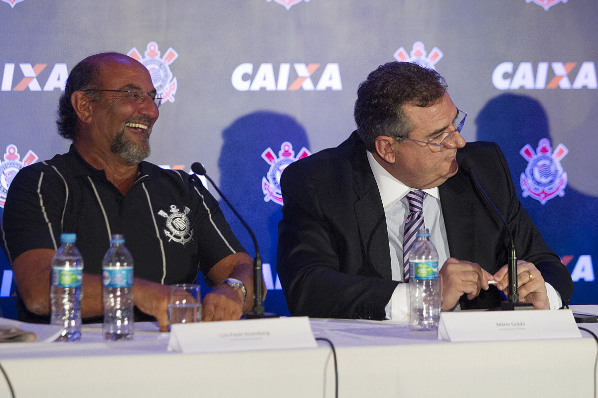 Durante evento no Museu do Futebol, no Pacaembu, o Corinthians anunciou seu novo patrocinador master, a Caixa Economica Federal; São Paulo / SP - Brasil - 20/11/2012