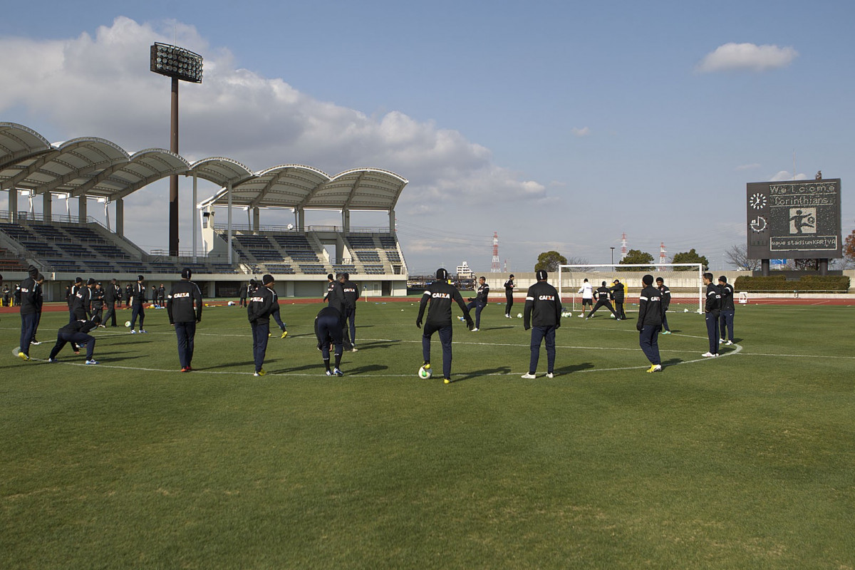 Durante o treino do Corinthians esta manhã no Wave Stadium Kariya, onde