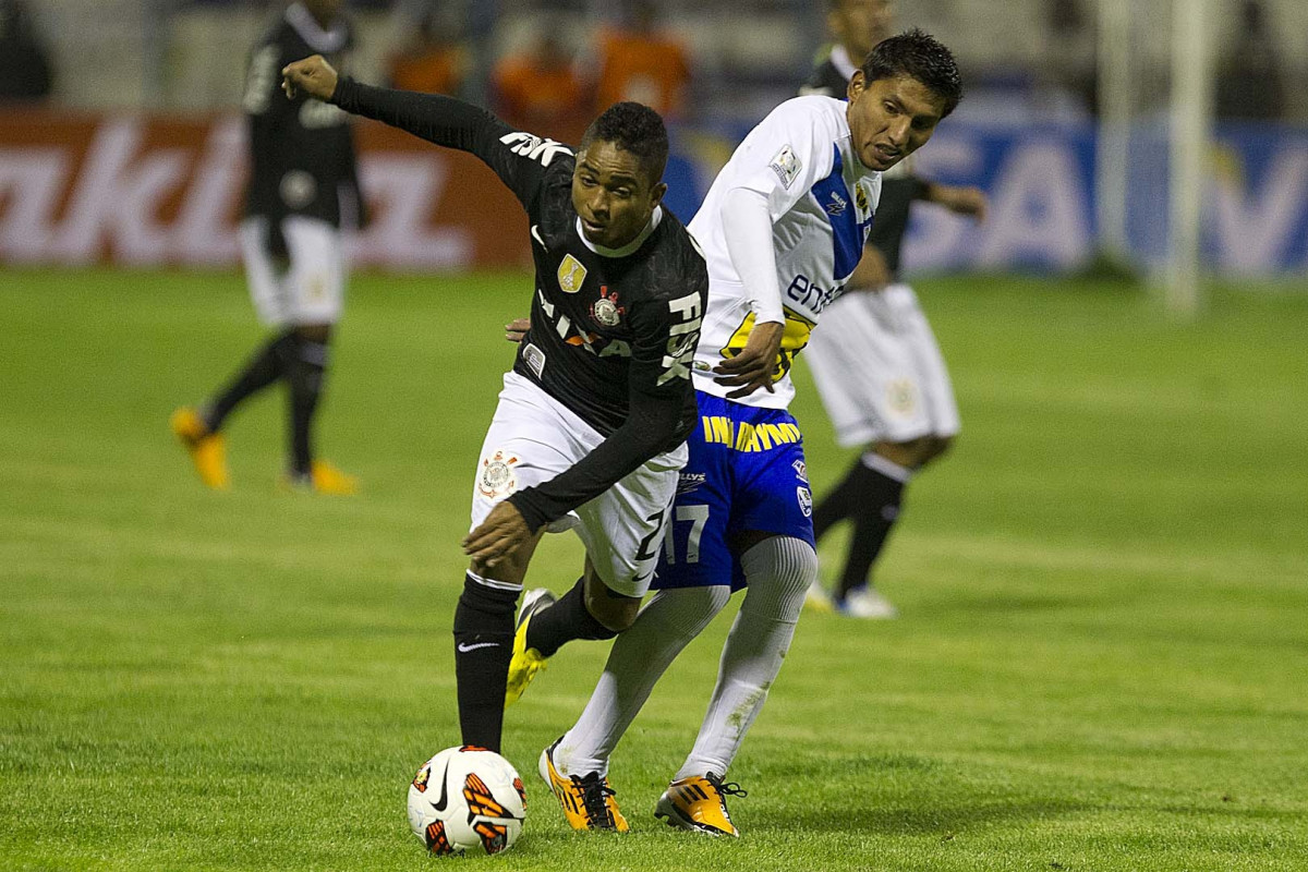 Durante a partida entre San José/Oruro/Bolivia x Corinthians/Brasil realizada esta noite no estádio Jesus Bermudez, na cidade de Oruro/Bolivia, primeiro jogo da fase de classificação da Copa Libertadores de América 2013