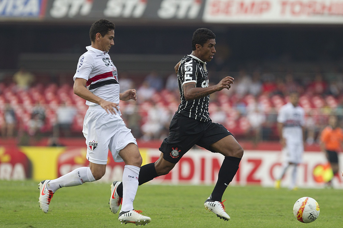 Durante a partida entre São Paulo x Corinthians realizada esta tarde no estádio do Morumbi, jogo válido pelas semifinais do Campeonato Paulista de 2013