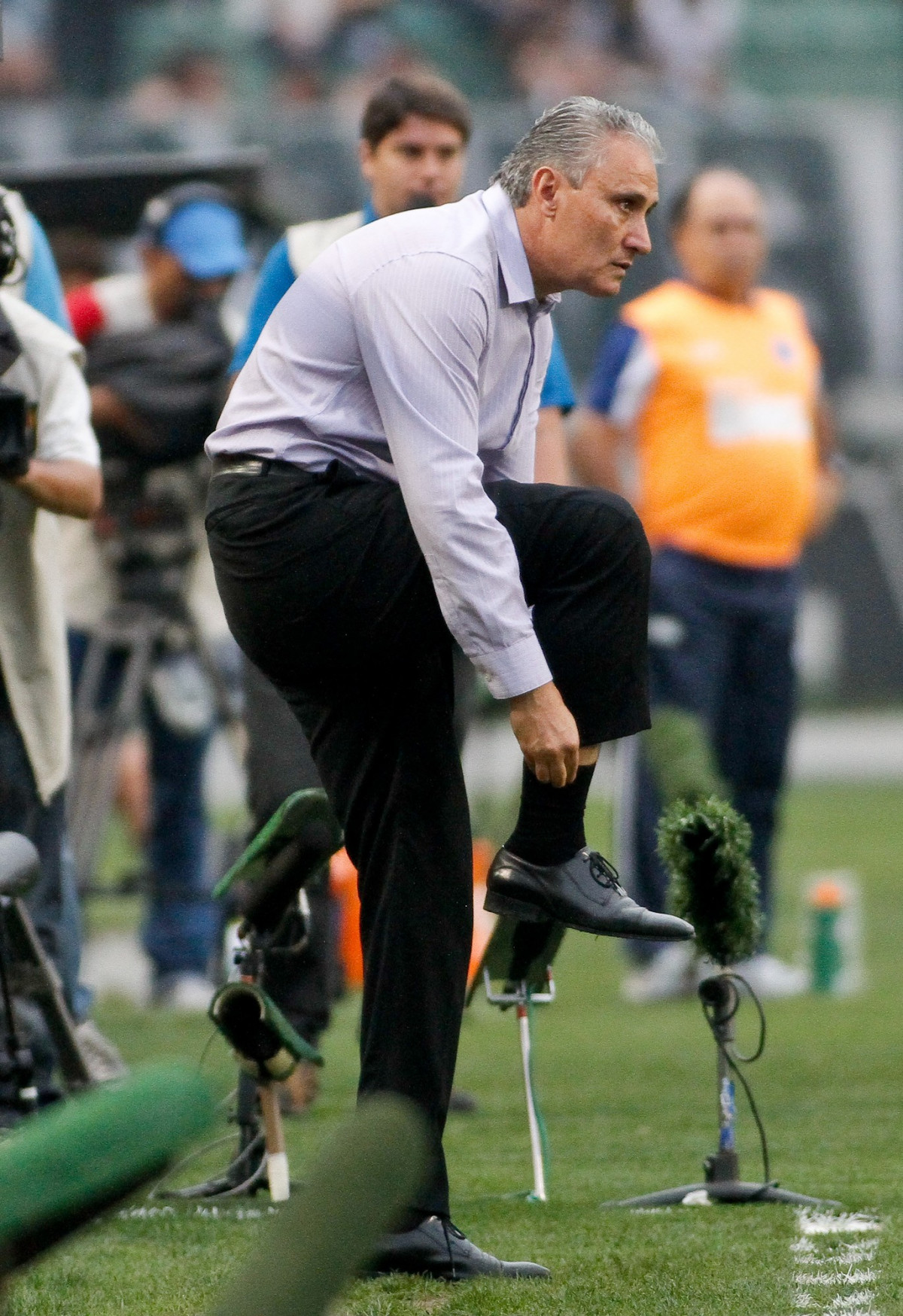O tcnico Tite do Corinthians durante partida vlida pelo Campeonato Brasileiro, realizada no Pacaembu