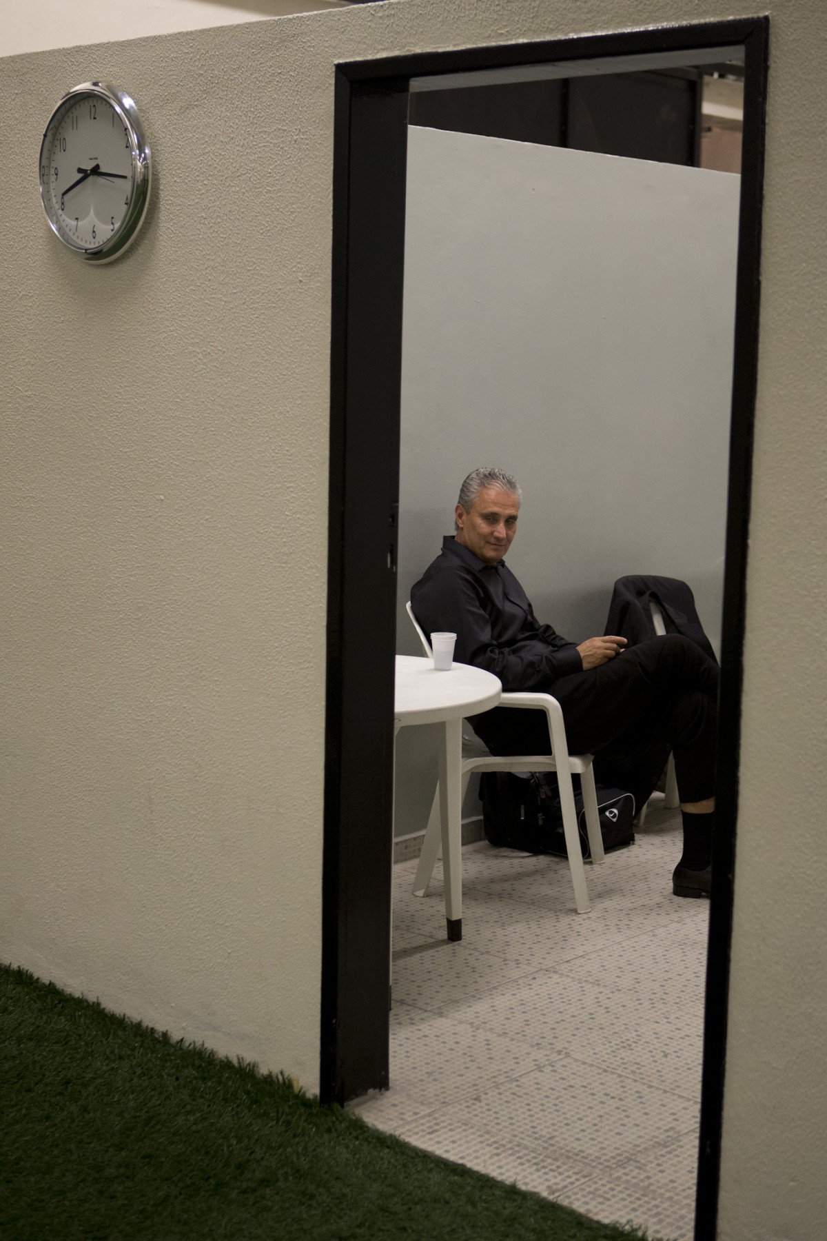 Nos vestiários antes da partida entre Corinthians x Internacional/RS, realizada esta noite no estádio do Pacaembu, válida pela 37ª rodada do Campeonato Brasileiro de 2013