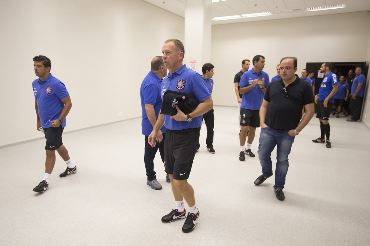 Durante o primeiro treino esta manhã na Arena Corinthians, zona leste de São Paulo. O próximo jogo da equipe será amanhã, domingo, dia 16/03, contra a Penapolense, no estádio Tenente Carriço, válido pela 14ª rodada do Campeonato Paulista 2014