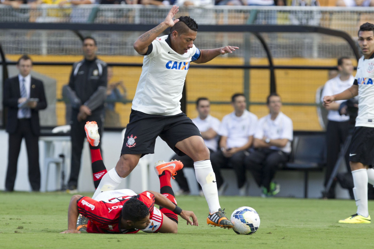 Durante a partida entre Corinthians x Flamengo, realizada esta tarde no estádio do Pacaembu, válida pela 2ª rodada do Campeonato Brasileiro de 2014