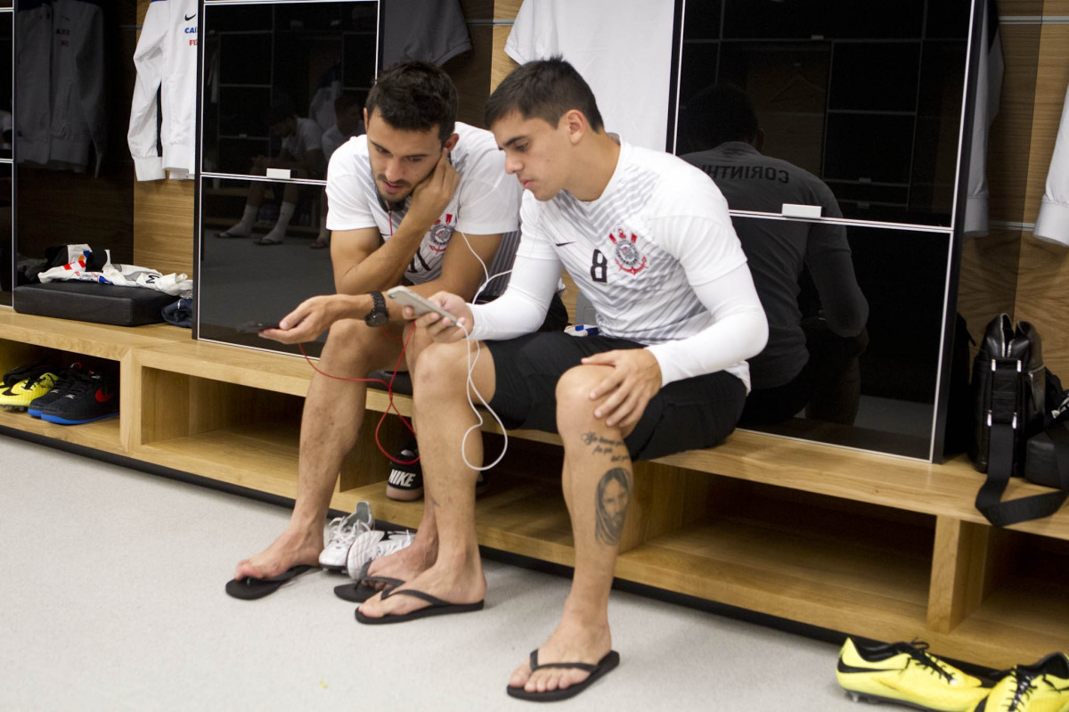 Nos vestiários antes da partida Corinthians x Botafogo, realizada esta tarde na Arena Corinthians, válida pela 9ª rodada do Campeonato Brasileiro de 2014