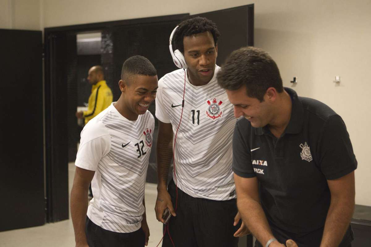 Nos vestiários antes da partida Corinthians x Botafogo, realizada esta tarde na Arena Corinthians, válida pela 9ª rodada do Campeonato Brasileiro de 2014