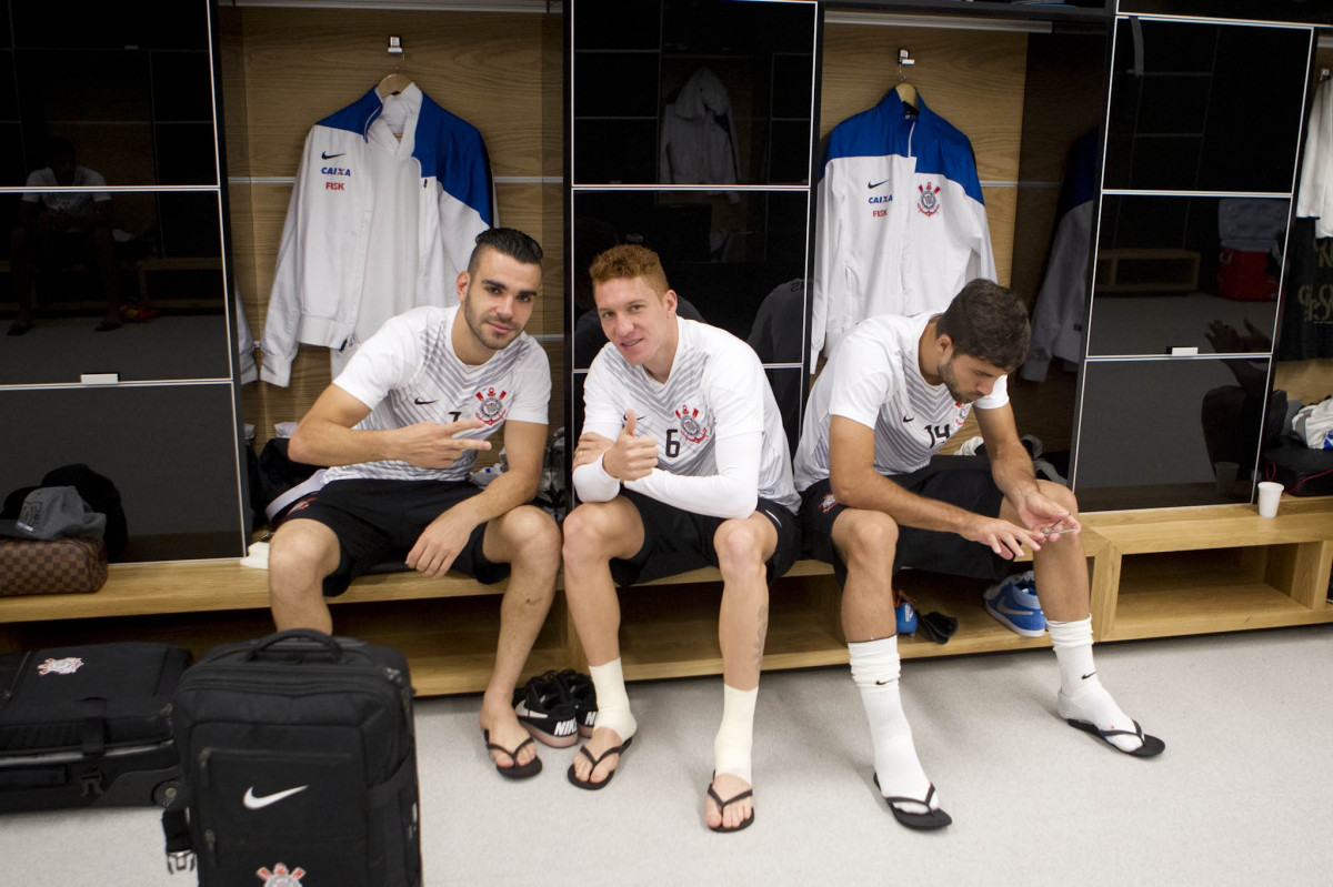 Nos vestiários antes da partida Corinthians x Botafogo, realizada esta tarde na Arena Corinthians, válida pela 9ª rodada do Campeonato Brasileiro de 2014