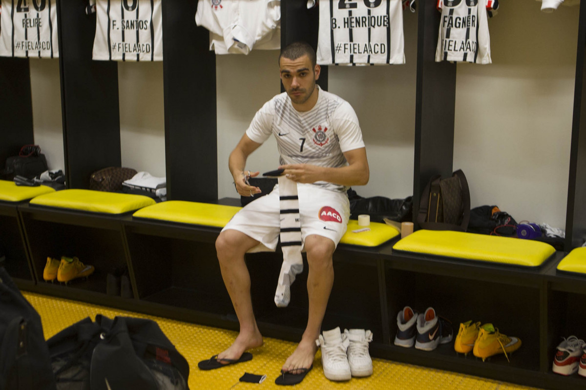 Nos vestiários antes do jogo entre Botafogo x Corinthians, realizado esta noite na Arena Amazônia, válido pela 28ª rodada do Campeonato Brasileiro de 2014