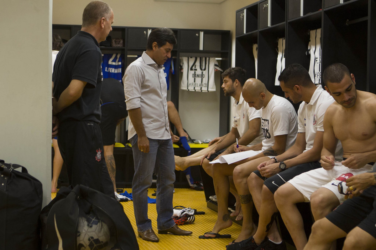 Nos vestiários antes do jogo entre Botafogo x Corinthians, realizado esta noite na Arena Amazônia, válido pela 28ª rodada do Campeonato Brasileiro de 2014