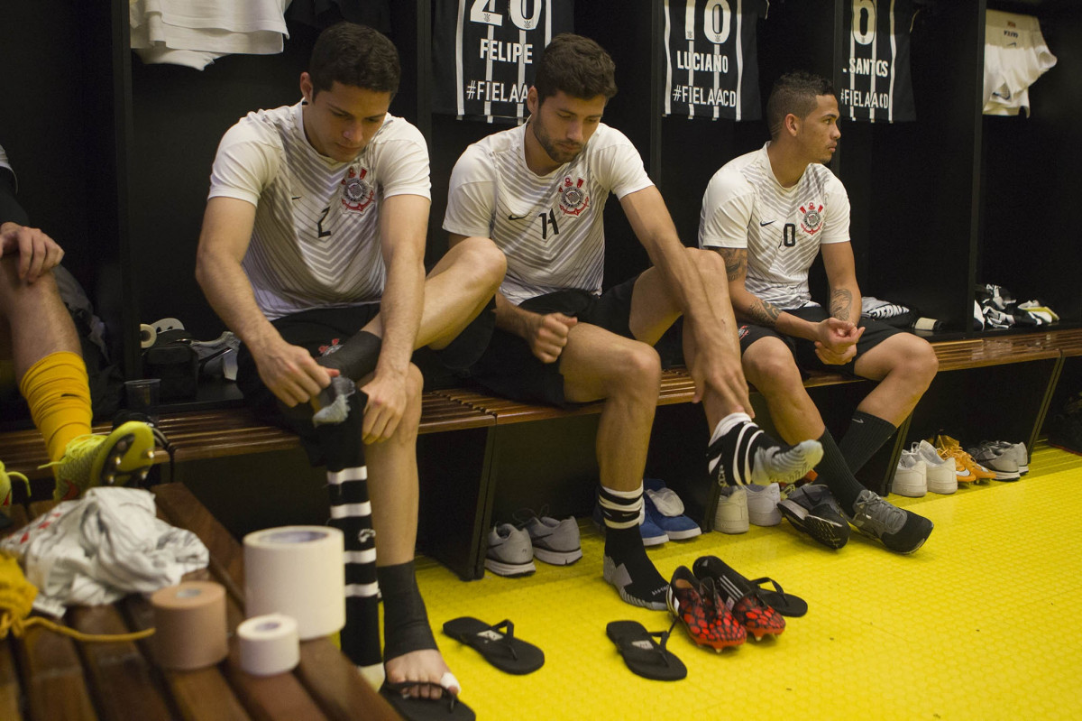 Nos vestiários antes da partida entre Atlético-MG x Corinthians, realizado esta noite no Mineirão, jogo da volta pela Copa do Brasil 2014