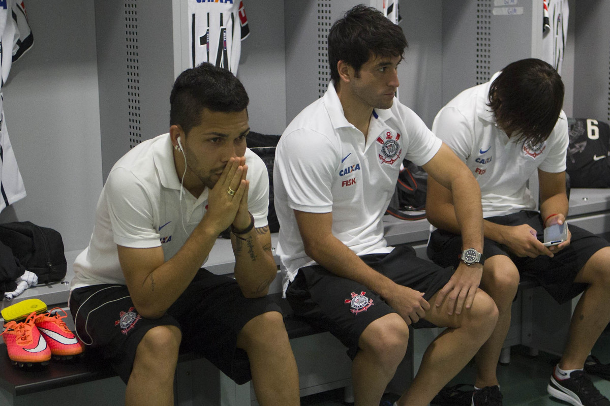 Nos vestiários antes da partida entre Corinthians x Vitoria/BA, realizada esta noite na Arena Pantanal, válida pela 30ª rodada do Campeonato Brasileiro de 2014