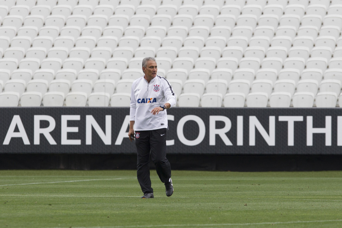 Durante o treino desta tarde na Arena Corinthians, zona leste da cidade. O próximo jogo da equipe será contra o Corinthian Casuals, da Inglaterra, sábado, dia 24/01, na Arena Corinthians, em homenagem ao co-irmão