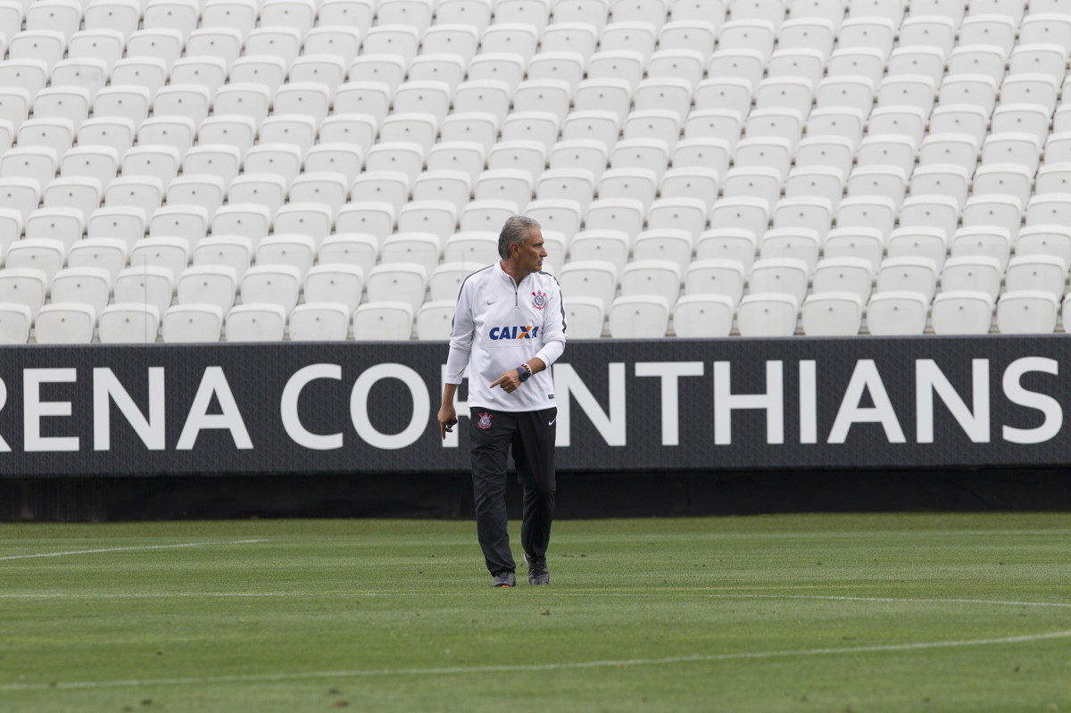 Durante o treino desta tarde na Arena Corinthians, zona leste da cidade. O próximo jogo da equipe será contra o Corinthian Casuals, da Inglaterra, sábado, dia 24/01, na Arena Corinthians, em homenagem ao co-irmão