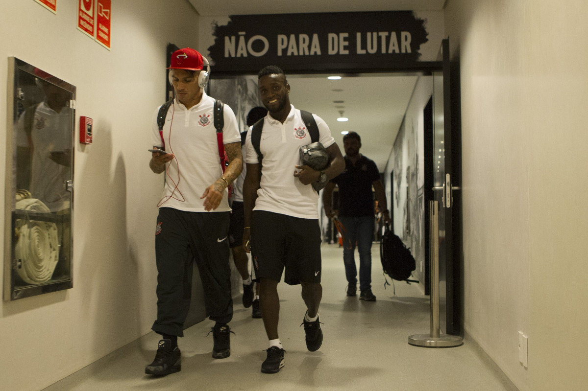 Nos vestiários antes do jogo realizado esta noite na Arena Corinthians entre Corinthians/Brasil x Once Caldas/Colômbia, jogo de ida válido pela Pré Libertadores 2015