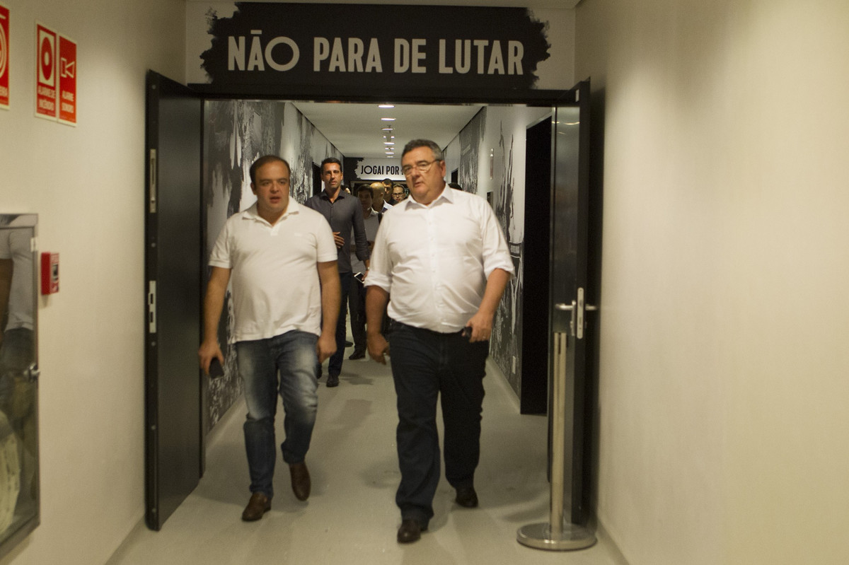 Nos vestirios antes do jogo realizado esta noite na Arena Corinthians entre Corinthians/Brasil x Once Caldas/Colmbia, jogo de ida vlido pela Pr Libertadores 2015